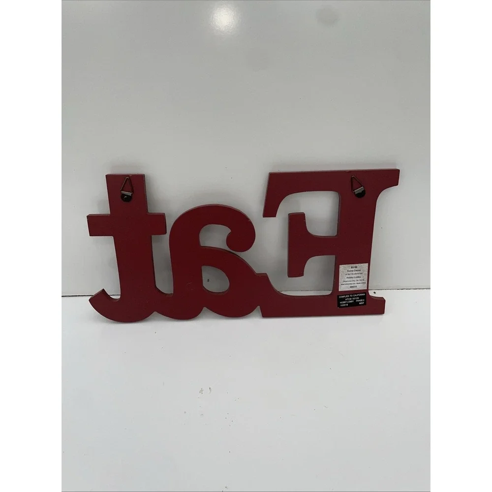 Red Eat Wood Wall Decor Hanging Sign Chic MDF Wood Kitchen Decoration Bar Gifts